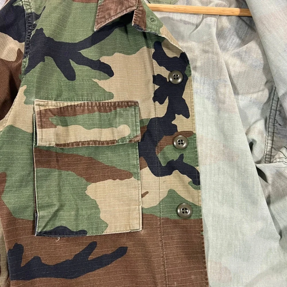 Army American Apparel Camo Combat Coat XS Short Green Ripstop Jacket Military